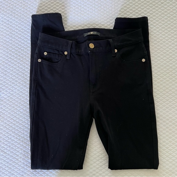 7 For All Mankind High Waisted Skinny Black Double Knit • 26 - Picture 2 of 9